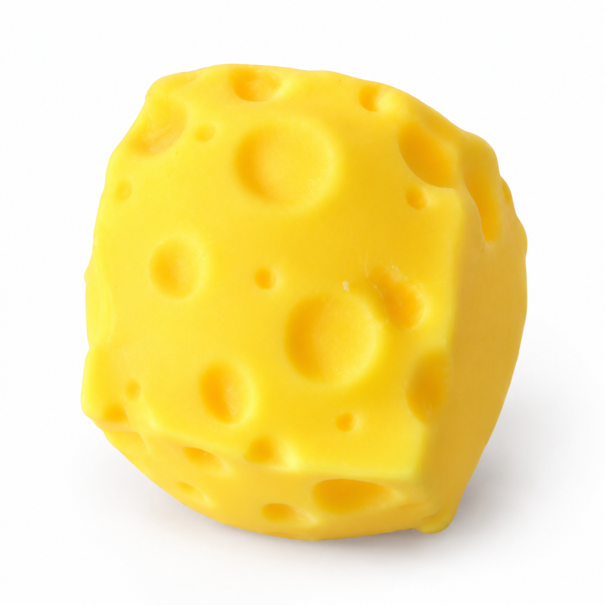 Yellow cheese squishy with round holes